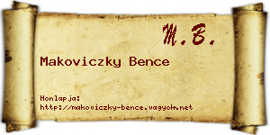 Makoviczky Bence névjegykártya